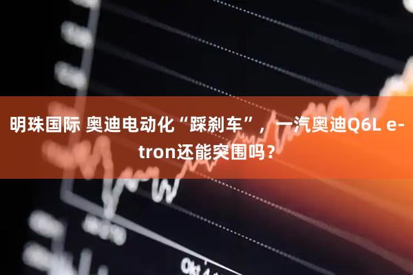 明珠国际 奥迪电动化“踩刹车”，一汽奥迪Q6L e-tron还能突围吗？