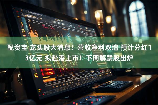配资宝 龙头股大消息！营收净利双增 预计分红13亿元 拟赴港上市！下周解禁股出炉